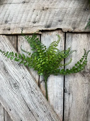 16" Green Fern Spray, Greenery Bush