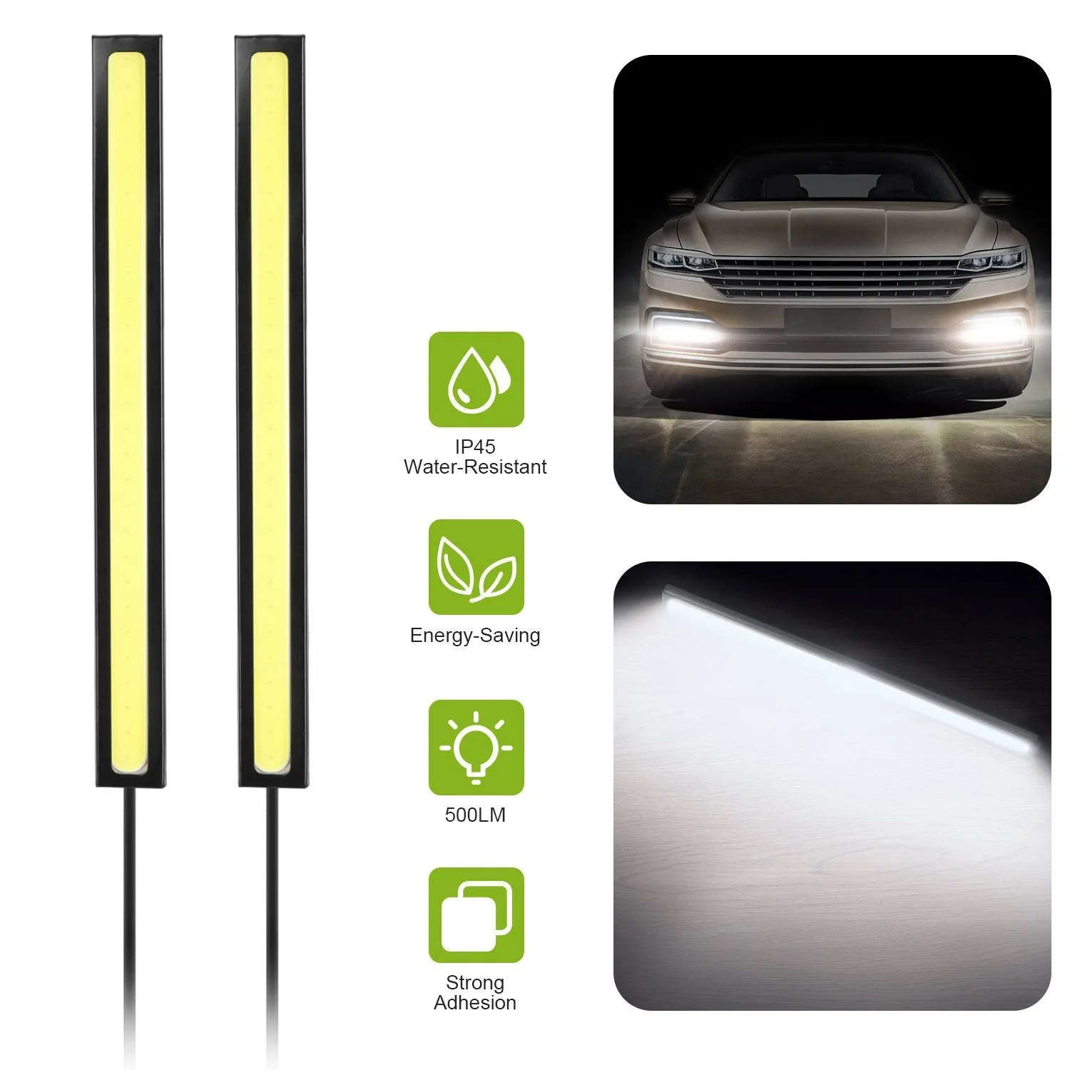 2-Pieces: Car LED Daytime Running Lights