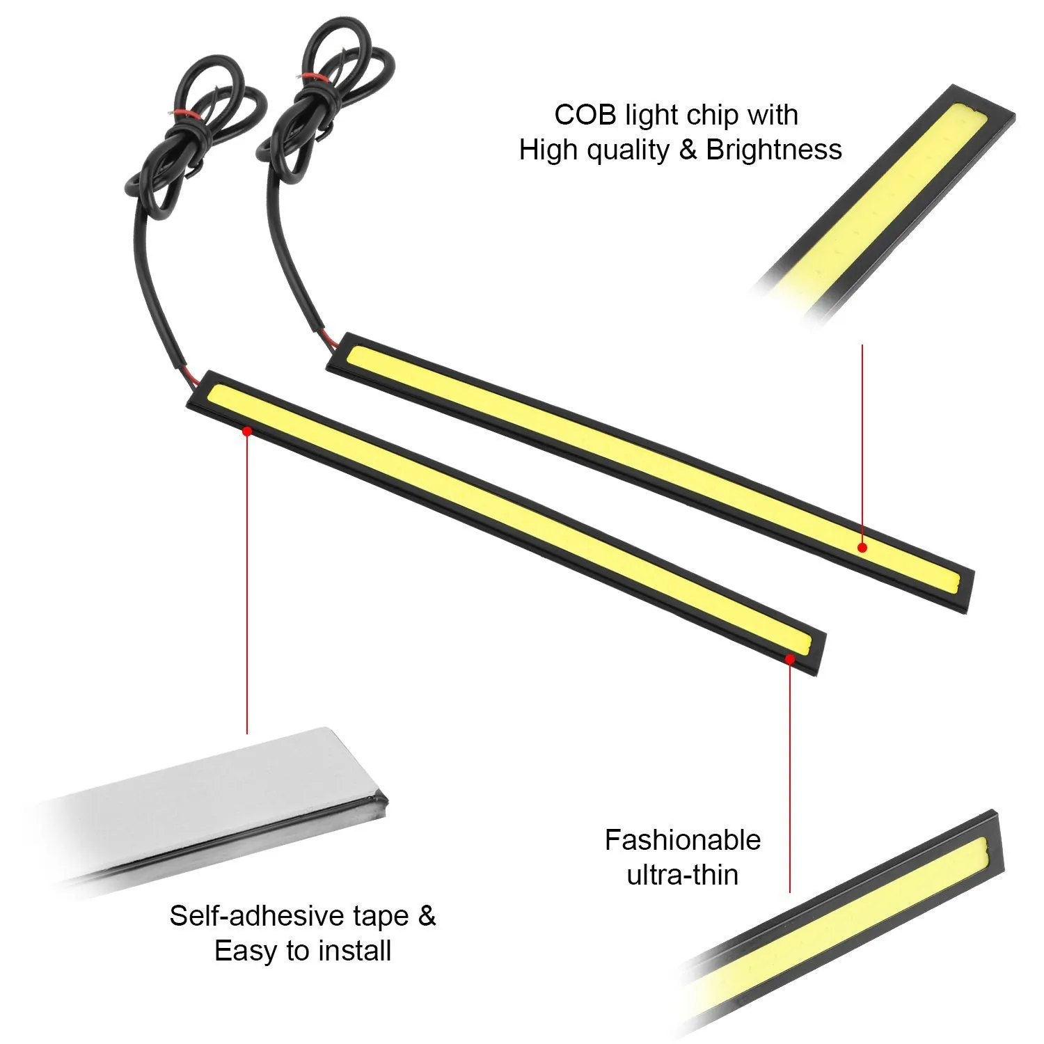 2-Pieces: Car LED Daytime Running Lights