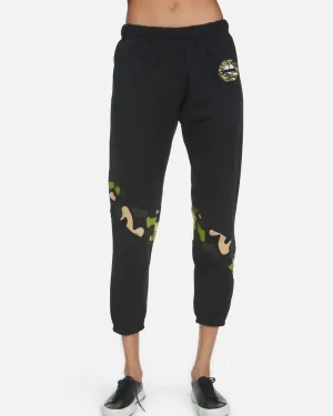 Abra Lip Sweatpants in Black/Camo | Black/Camo