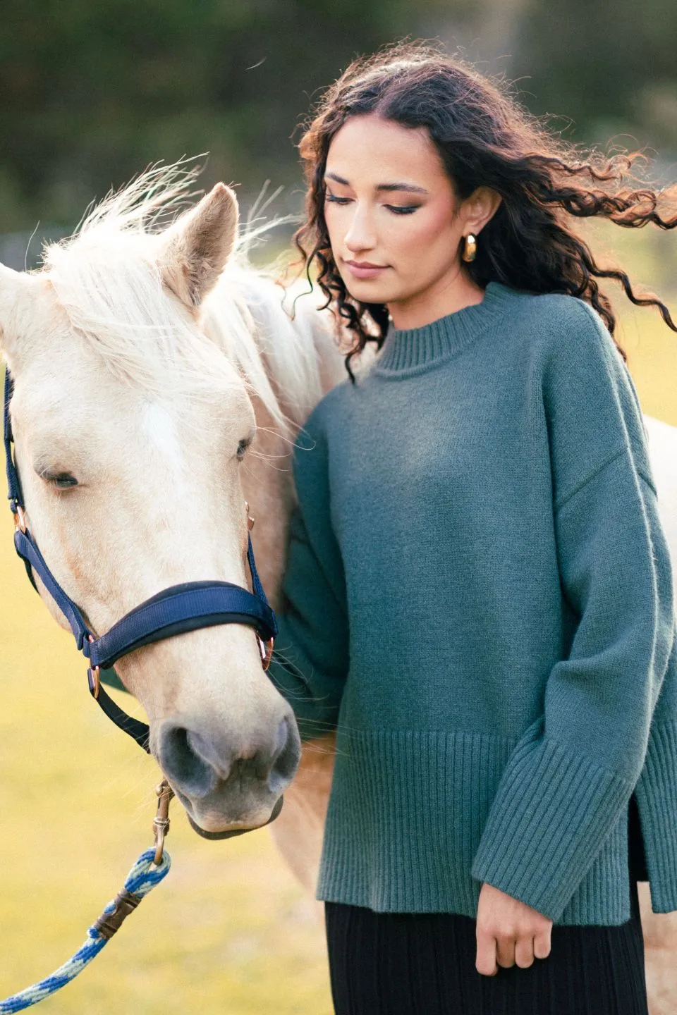 Alaska Forest Funnel Neck Knit Jumper