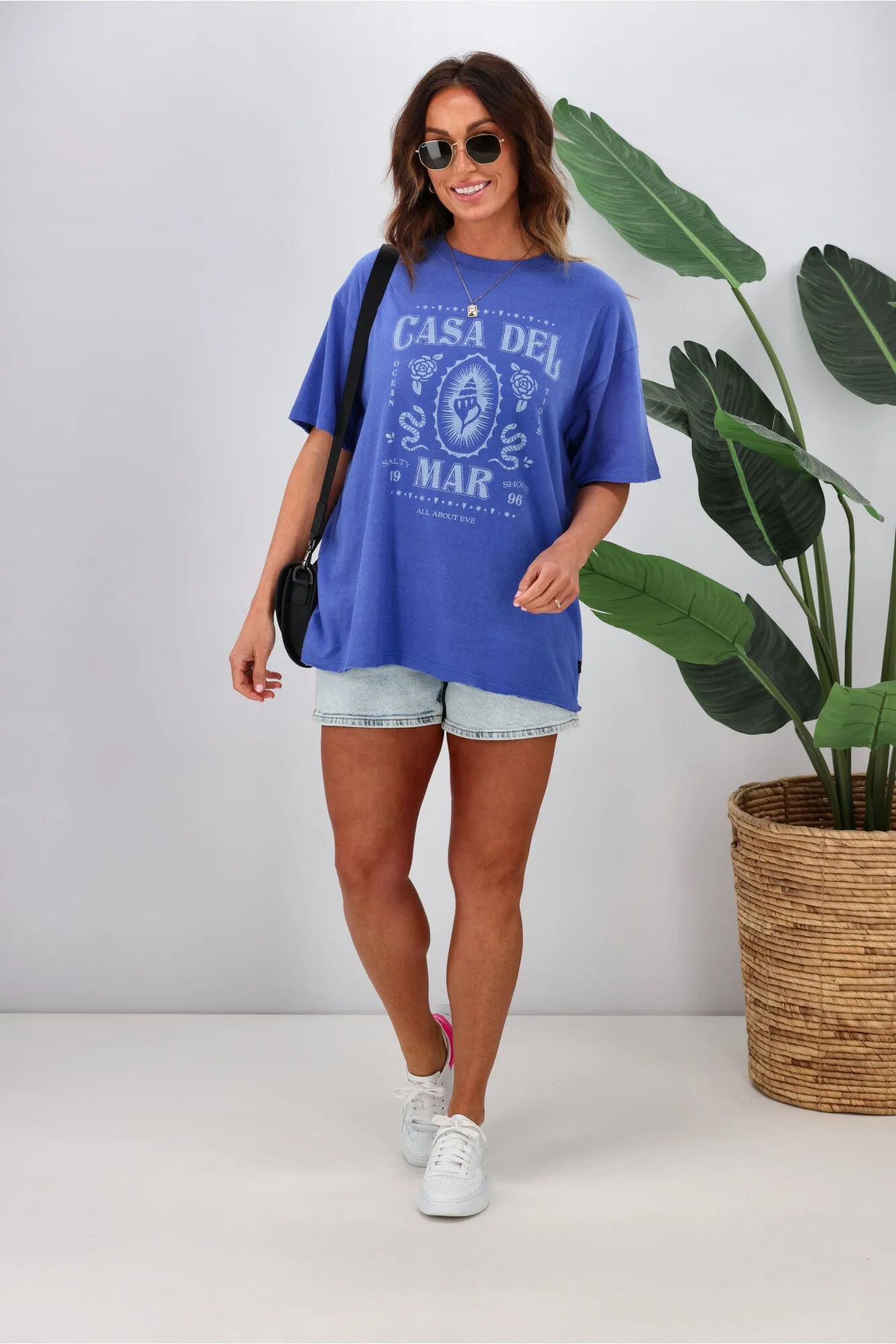 All About Eve Casa Del Mar O/S Tee Blue