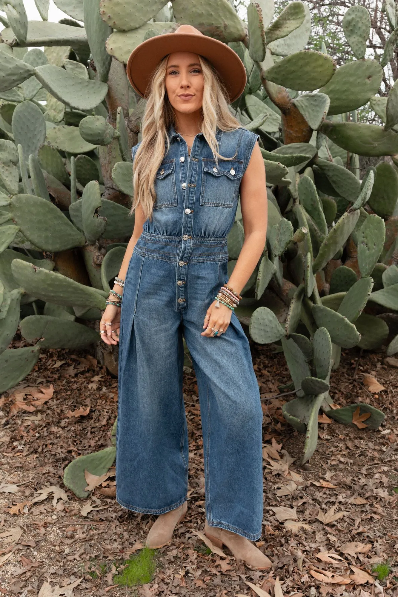 All Star Denim Jumpsuit - Medium Wash