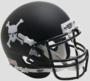 Army Black Knights Skulls and Crossbones Matte Black Schutt Mini Helmet