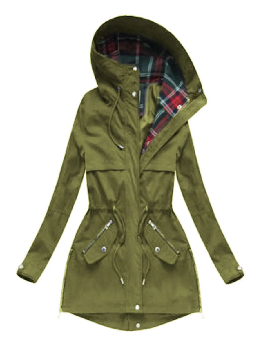 Autumn And Winter Ladies Plaid Stitching Jacket