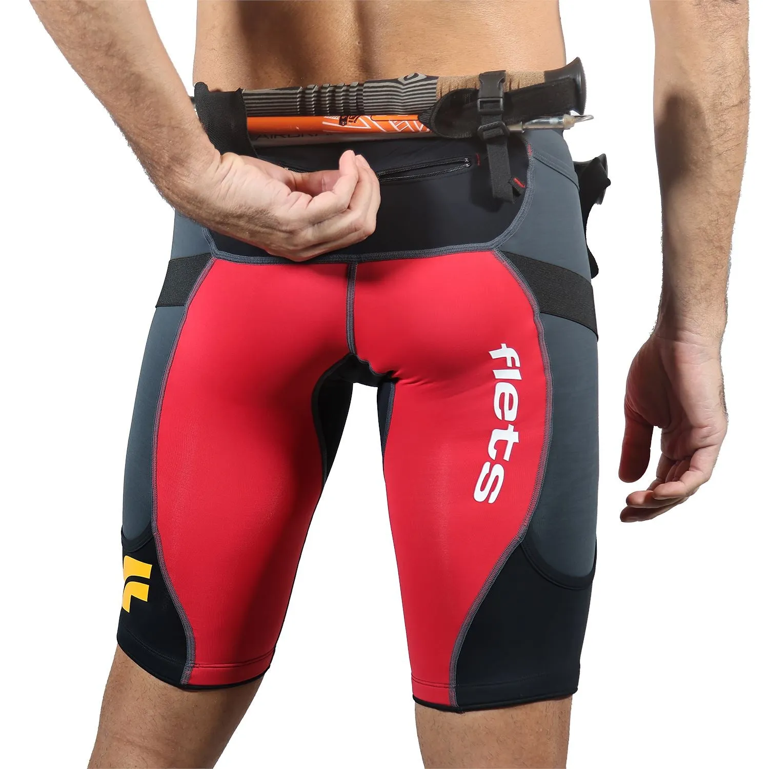 Bermuda TRAIL RUNNING Vermelho/Preto/Estanho - Masculina