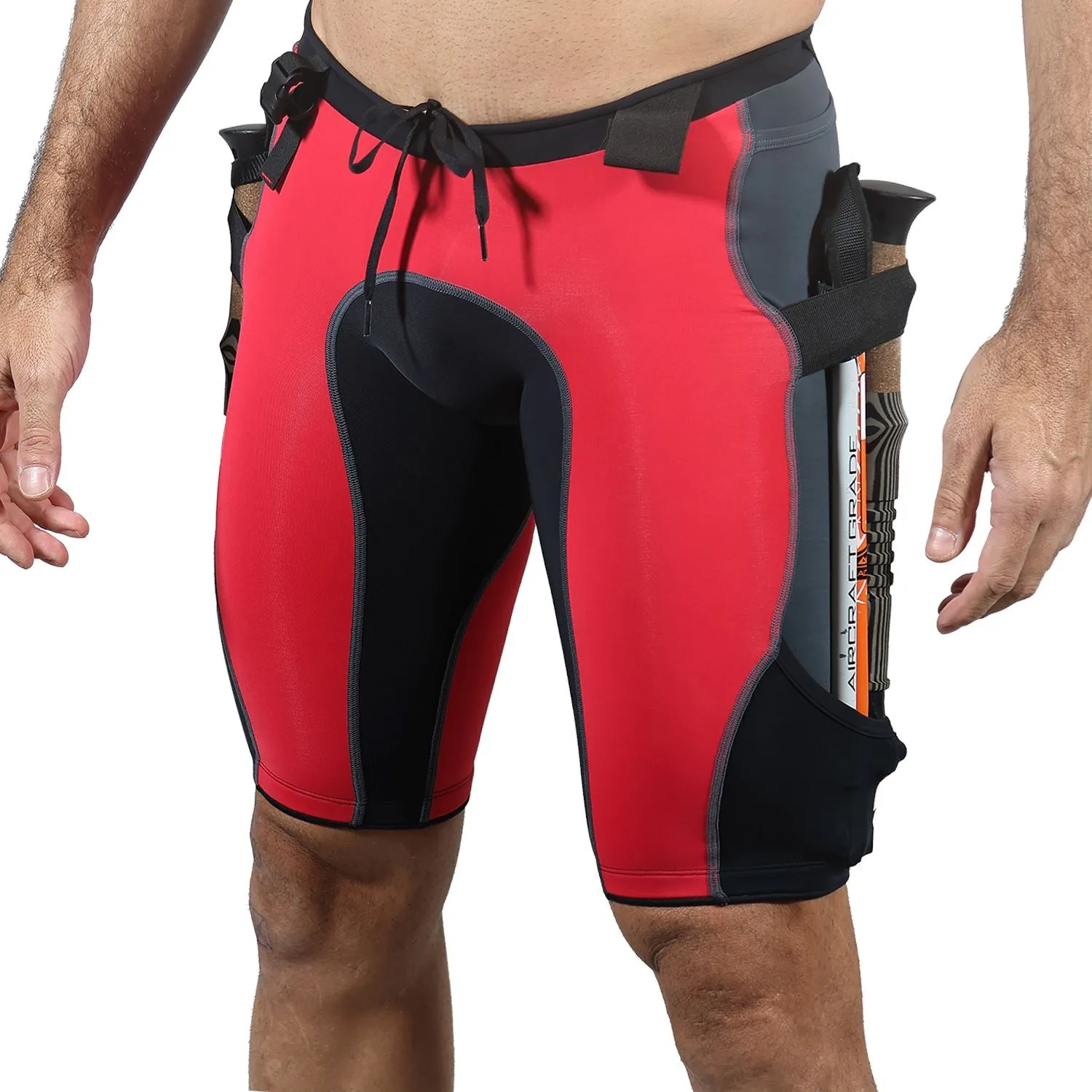 Bermuda TRAIL RUNNING Vermelho/Preto/Estanho - Masculina