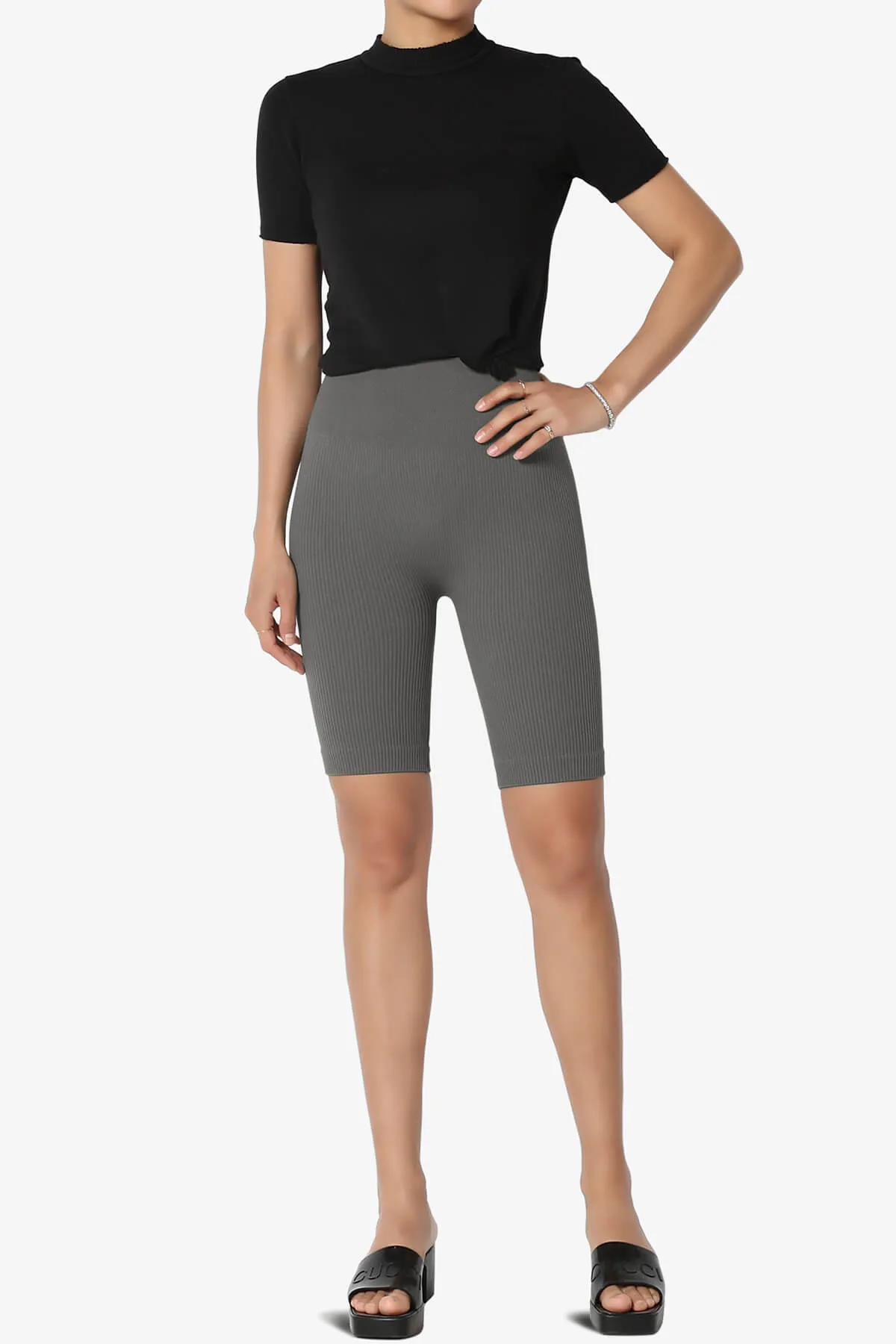 Billion Compression Ribbed Seamless Biker Shorts