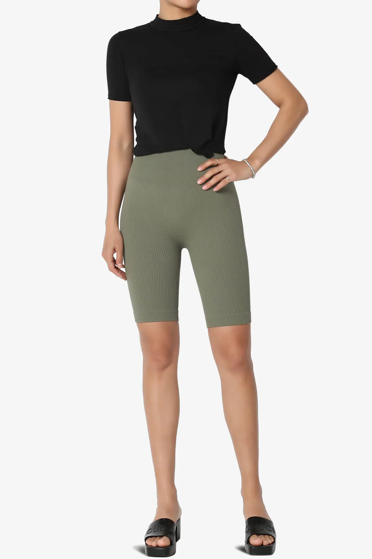 Billion Compression Ribbed Seamless Biker Shorts