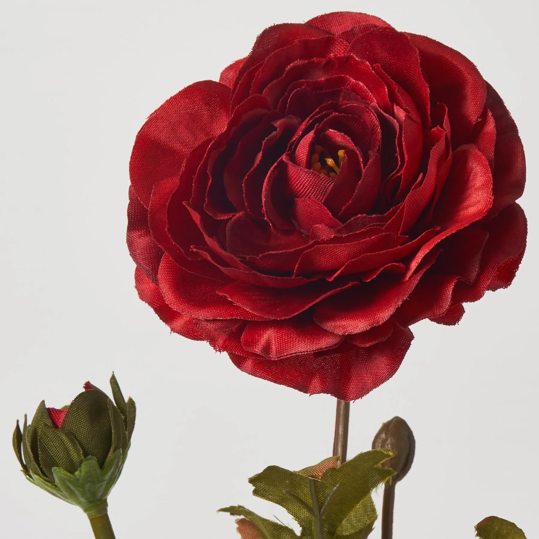 Blooming Red Abundance Ranunculus Single Faux Floral Stem Spray - 26"