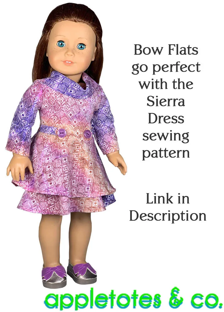 Bow Flats ITH Embroidery Pattern for 18 Inch Dolls