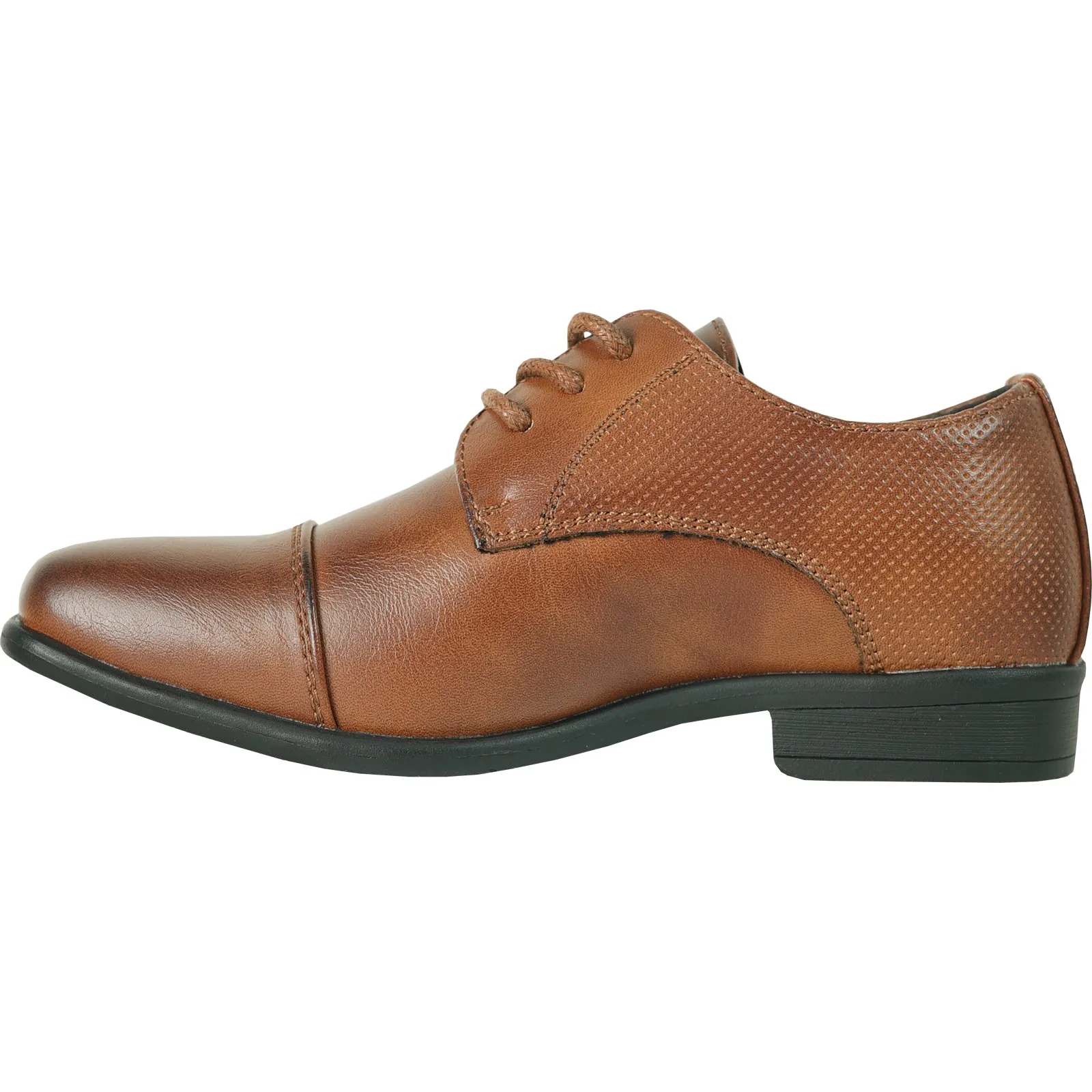 BRAVO Boy Dress Shoe KING-6KID Oxford Shoe School Uniform Cognac