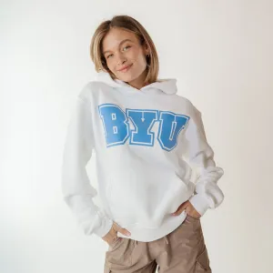 BYU Relaxed Hoodie, White - BYU