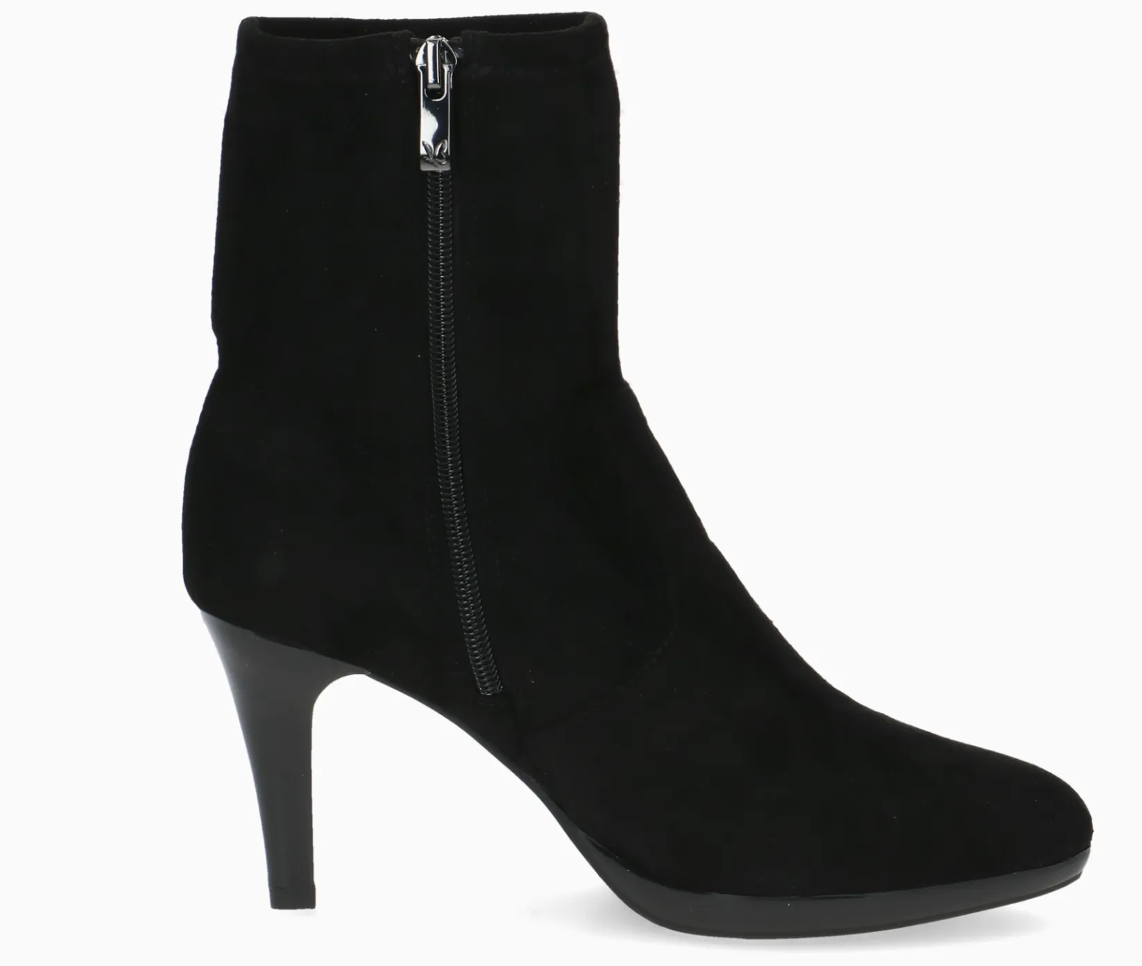 Caprice 25338-41 Black Stretch Suede Heeled Ankle Boots