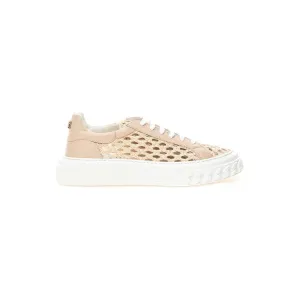 Casadei Chic Beige Leather Sneakers