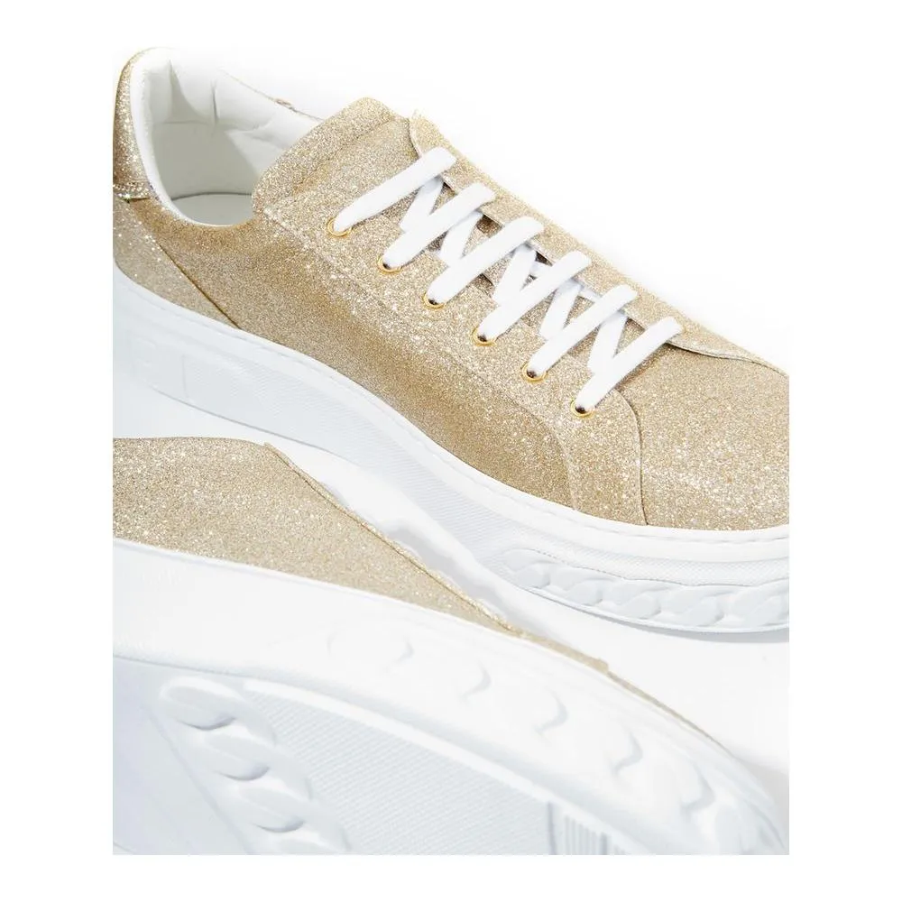 Casadei Elegant Gold Leather Sneakers