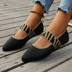 Chic Striped Pointed Toe Flats for Effortless Elegance