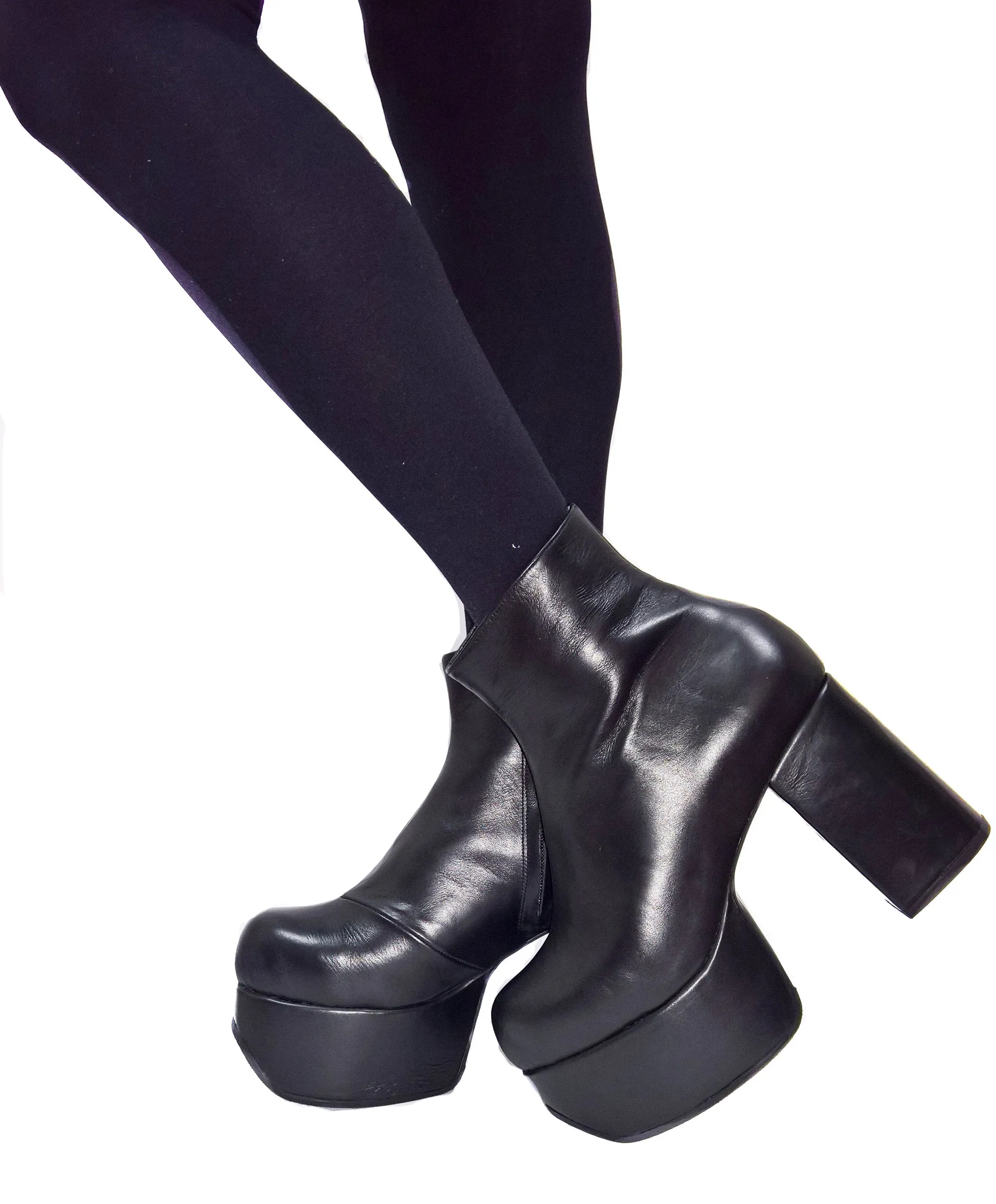 Classic Black Platform Ankle Boots