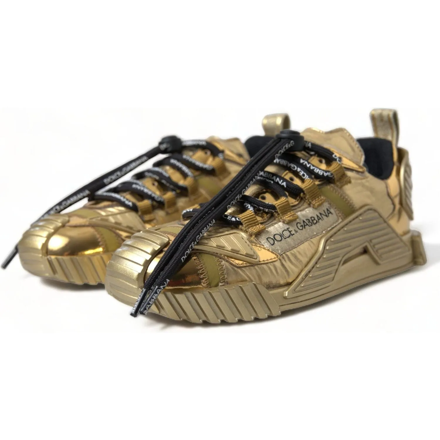 Dolce & Gabbana Gleaming Gold-Toned Luxury Sneakers