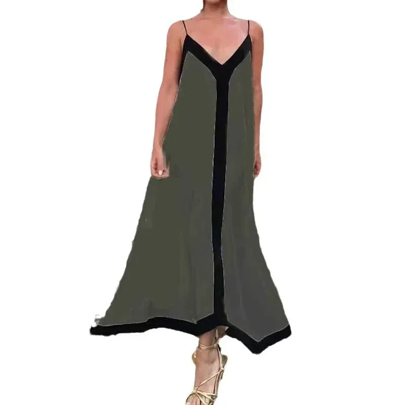 DressBetty - 2024 Sexy Backless V-neck Summer Beach Vacation Maxi Dress