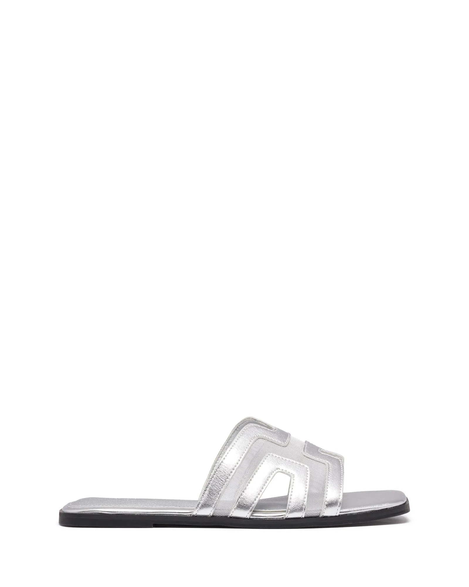 Gaze Flat Sandal Silver Mesh