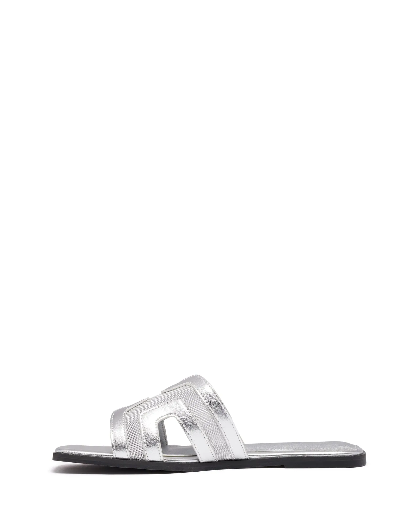 Gaze Flat Sandal Silver Mesh