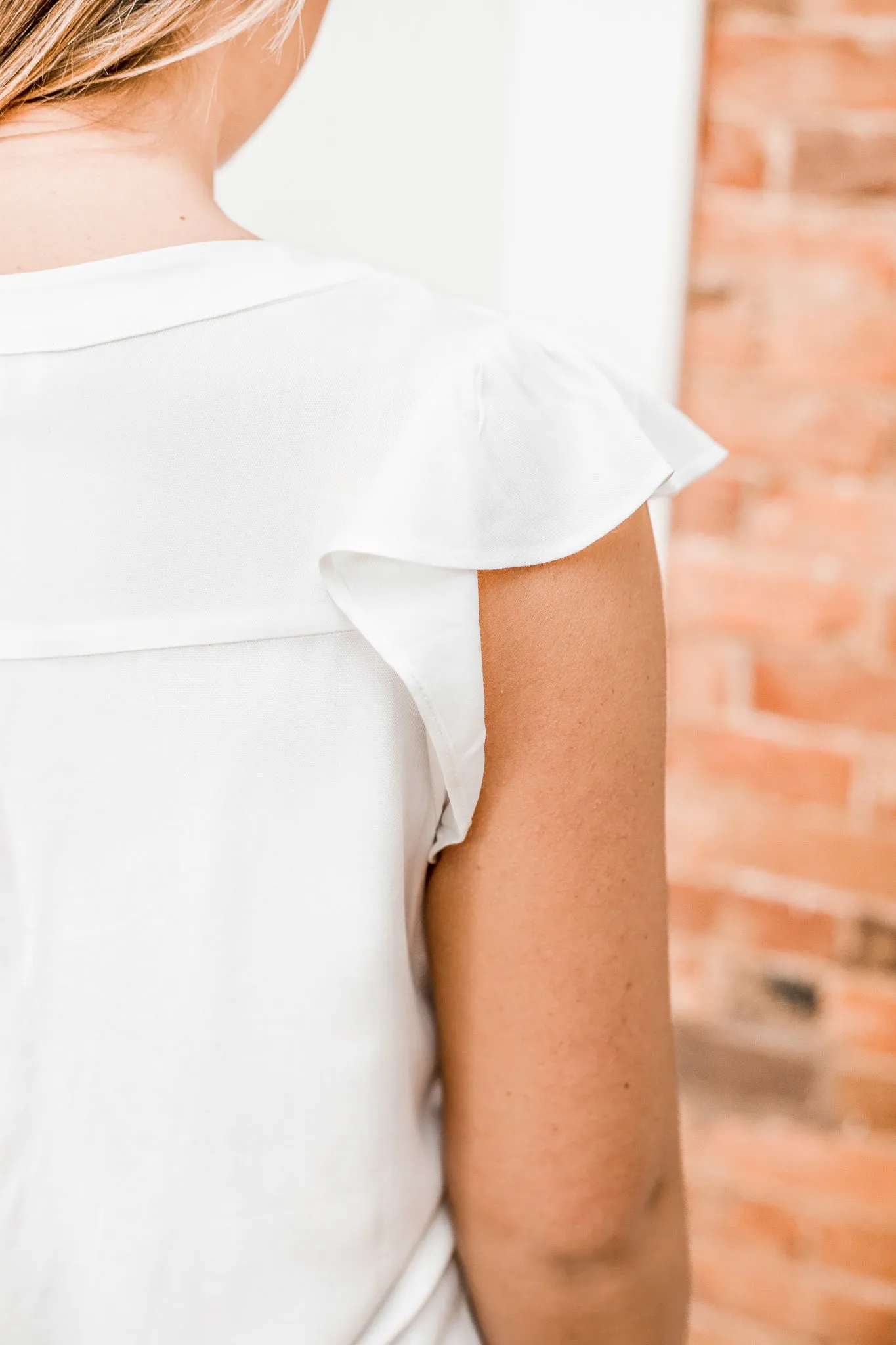 Kelby Cap Sleeve Blouse Ivory