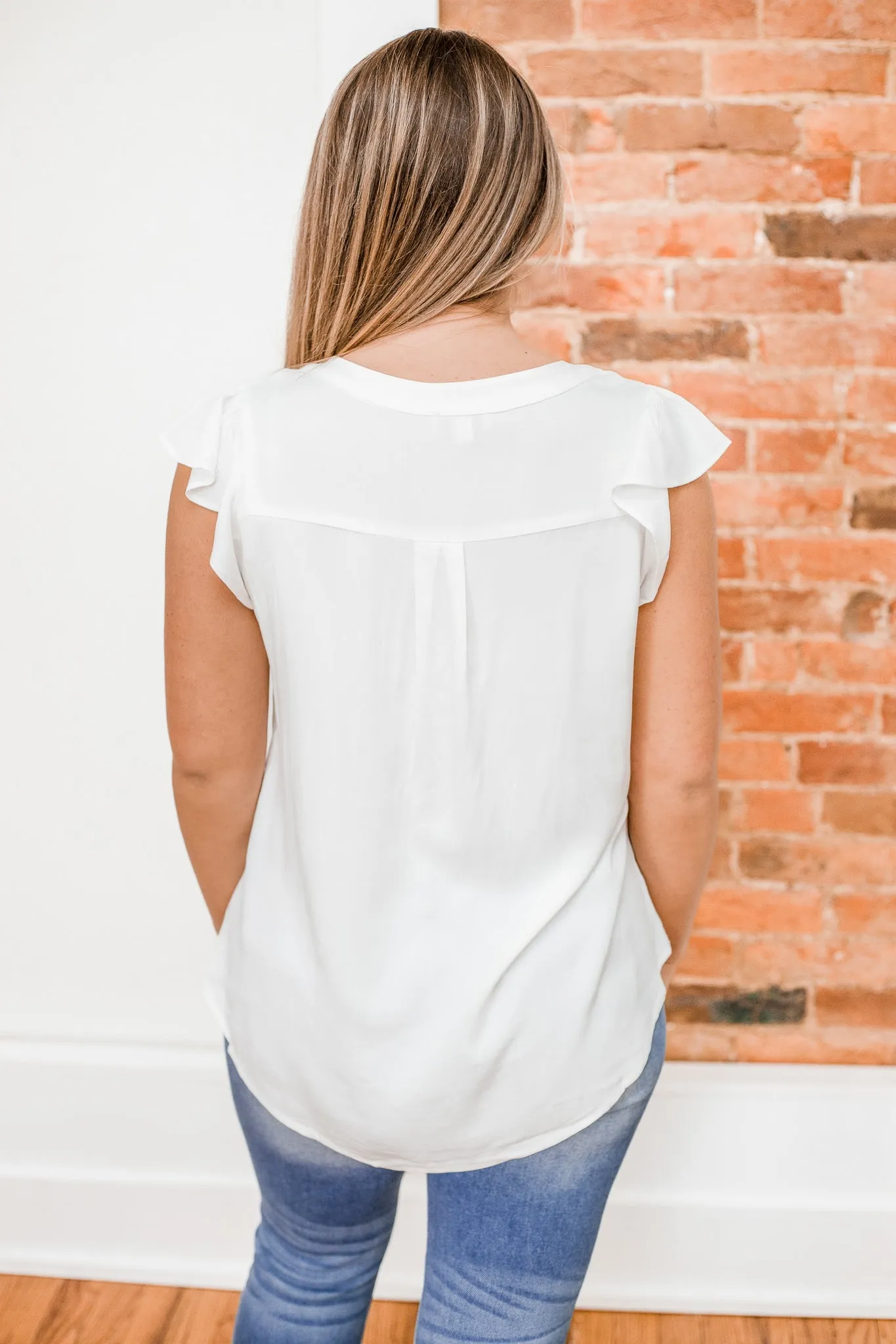 Kelby Cap Sleeve Blouse Ivory