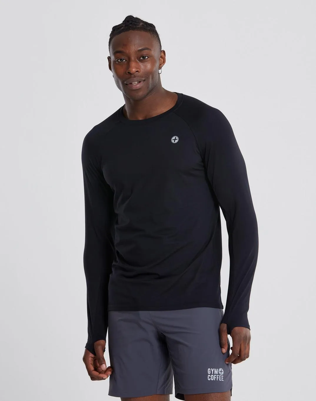 Mens Advantage Long Sleeve Tee in Black