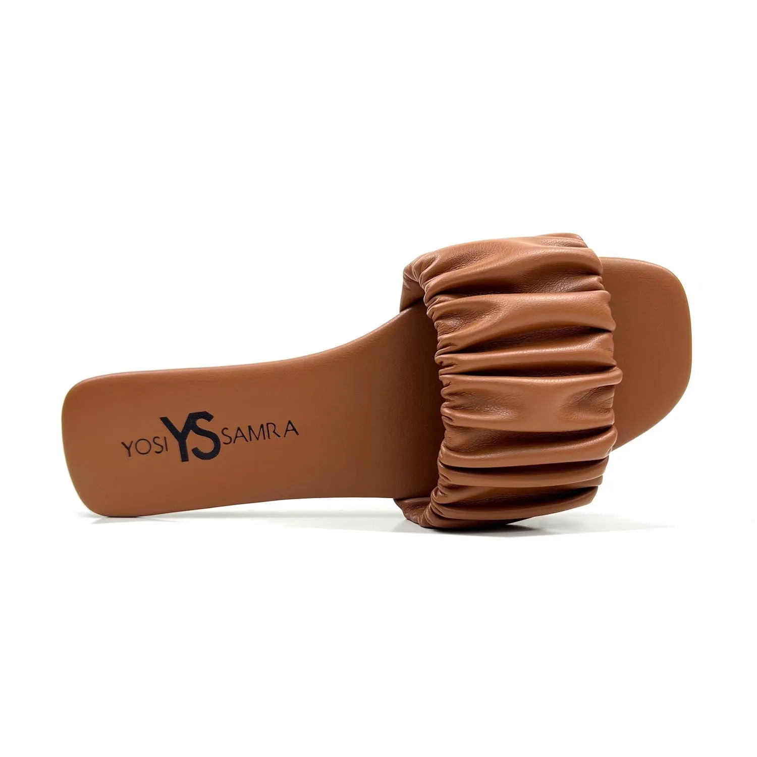 Naomi Ruched Sandal in Whiskey