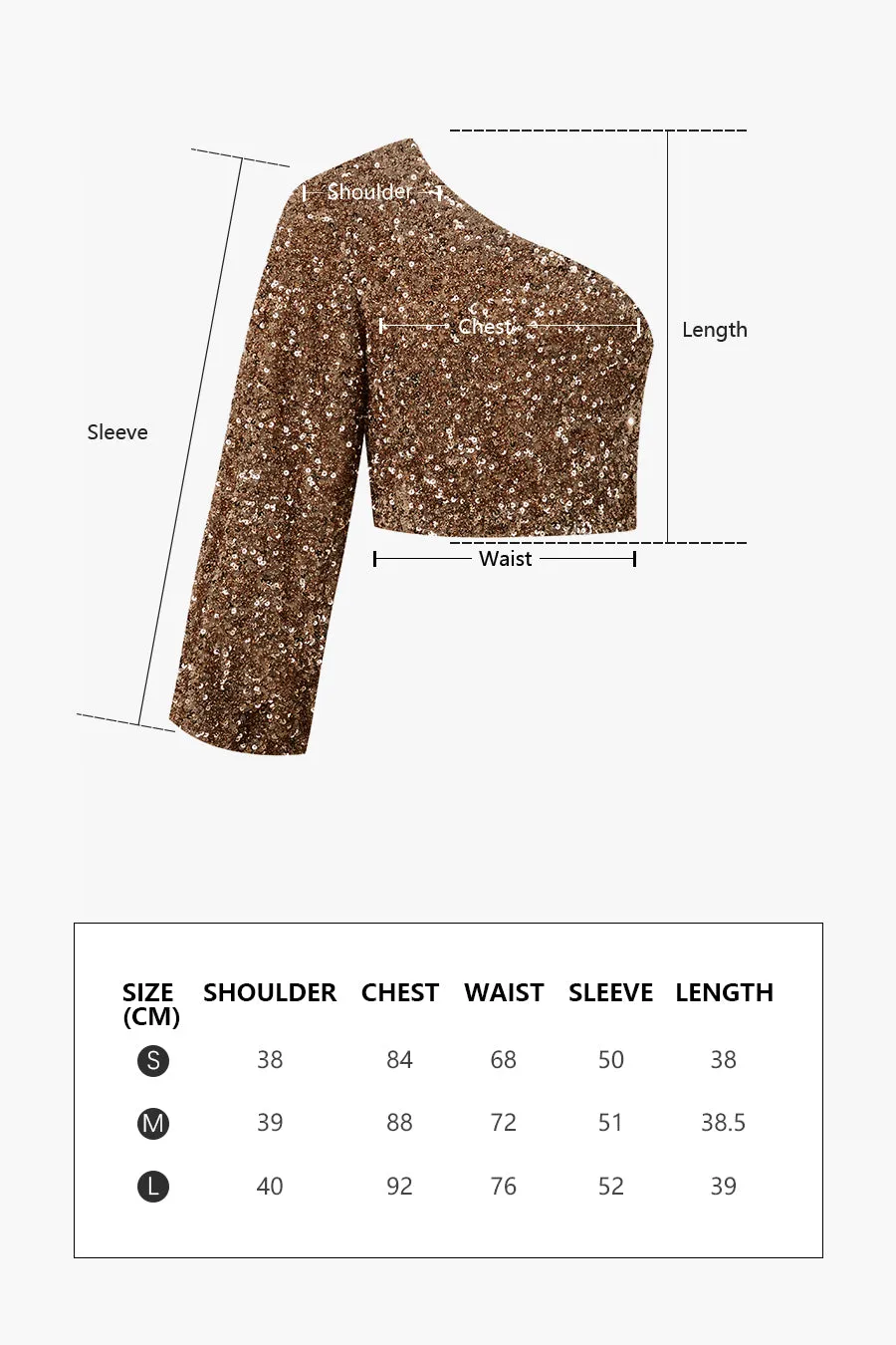 Oblique shoulder top | Sequin top | Vacation top