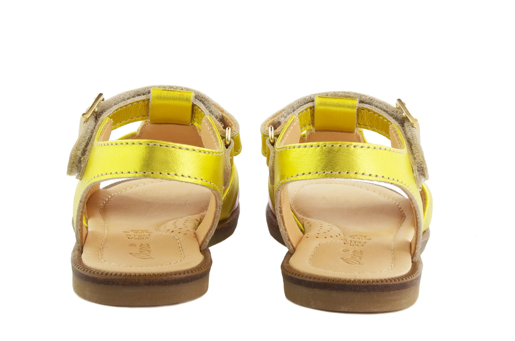 Ocra Girls Yellow Pink Blue Metallic Sandal