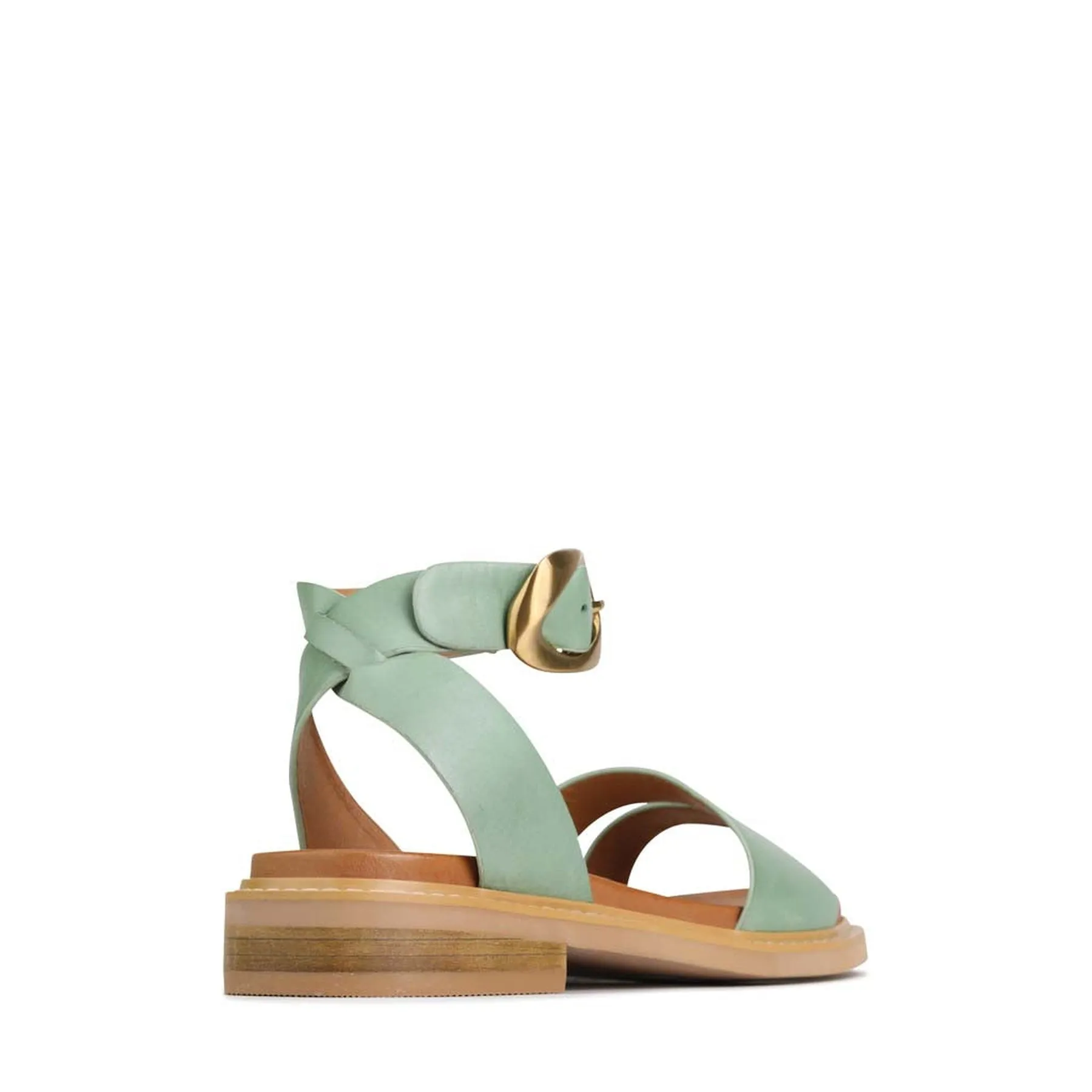 ORNAMENTAL ANKLE STRAP SANDALS LEATHER