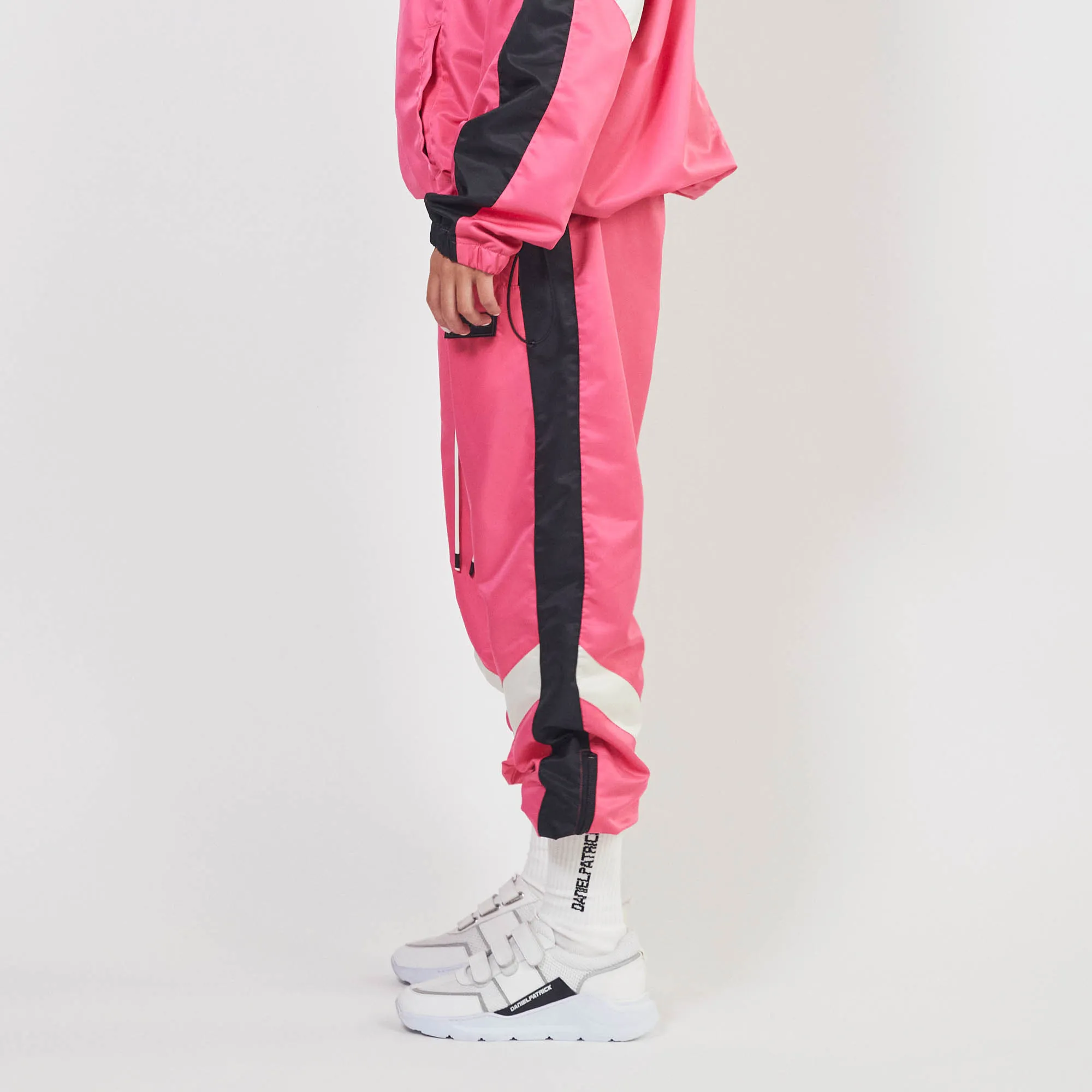 parachute track pant 2.5 / wildflower pink   black   ivory