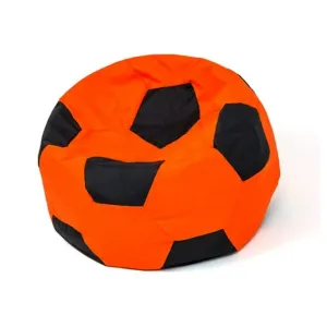 Pouffe GO GIFT Black Orange Oxford Football