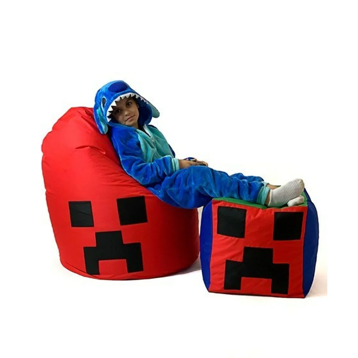 Pouffe GO GIFT Red Oxford minecraft