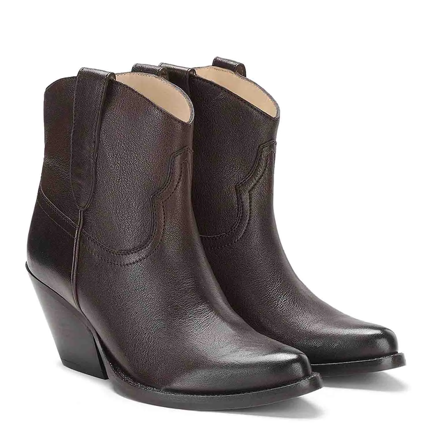 Saint Giulia Brown Leather Handcrafted Ankle Boots