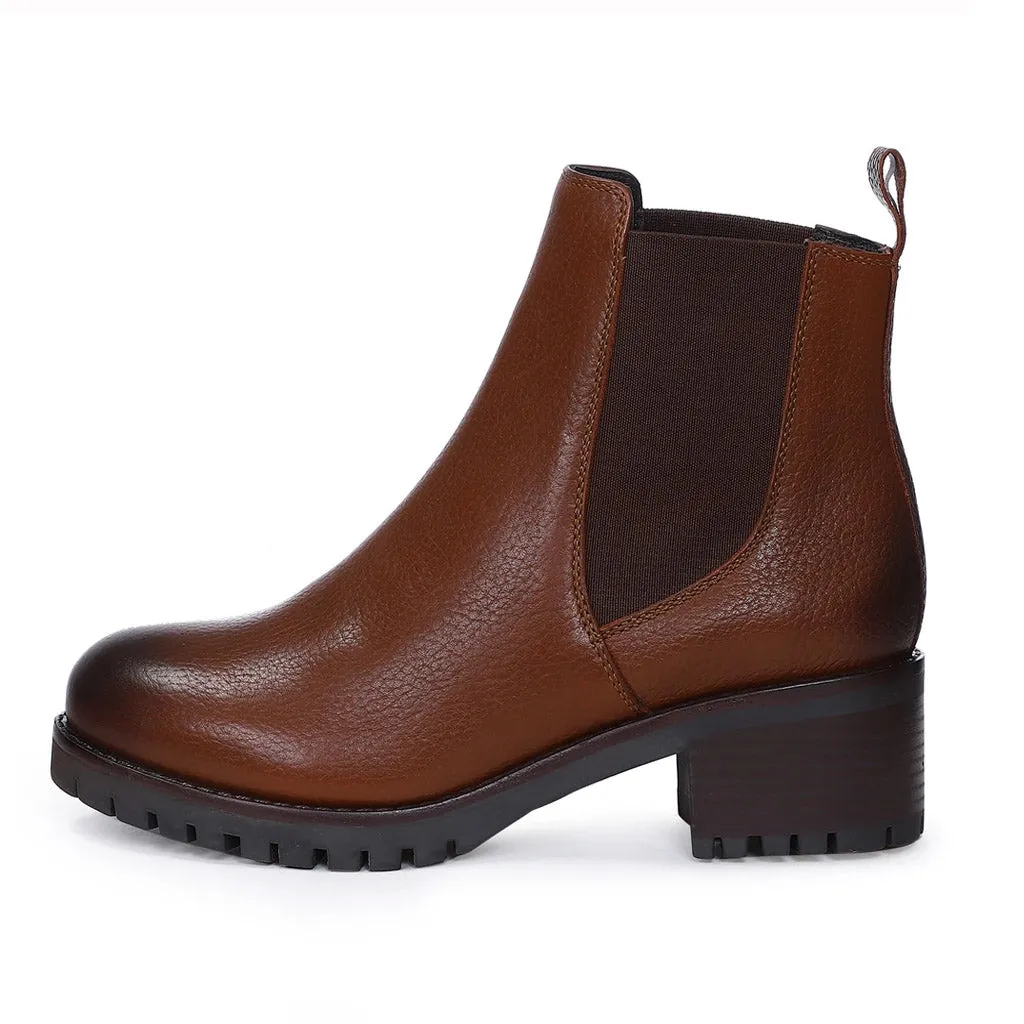 Saint Sophia Brown Leather Ankle Boots