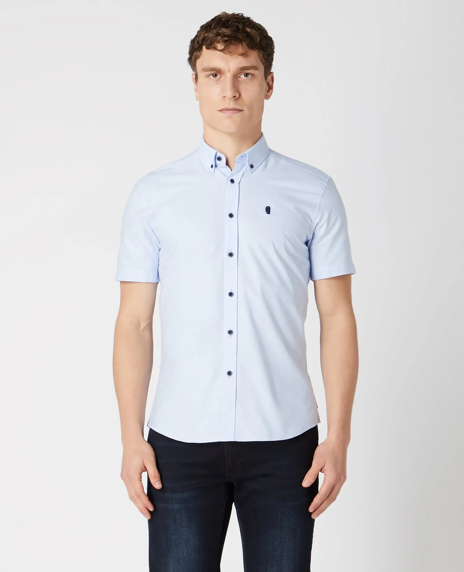 Slim Fit Oxford Cotton Short Sleeve Shirt