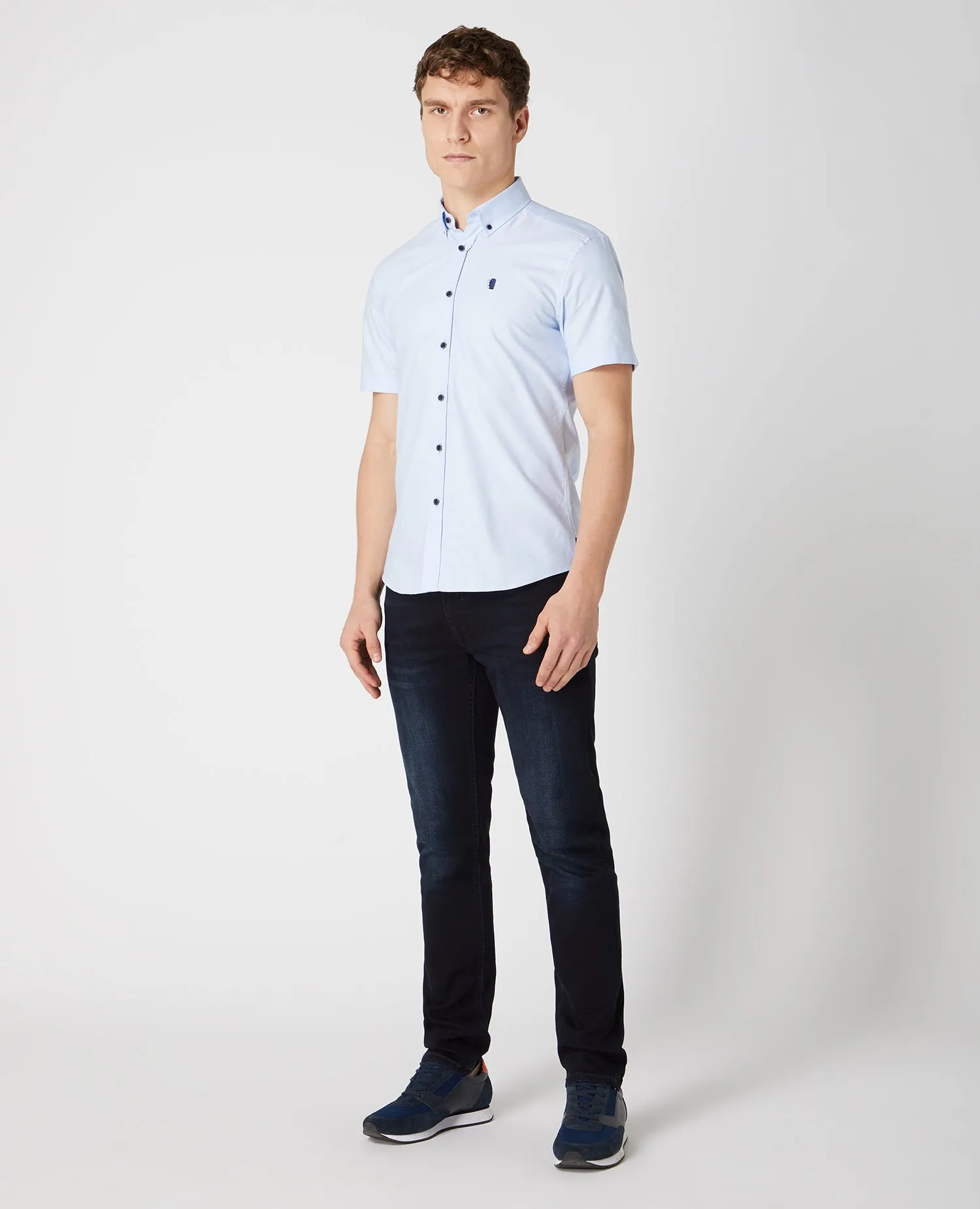 Slim Fit Oxford Cotton Short Sleeve Shirt