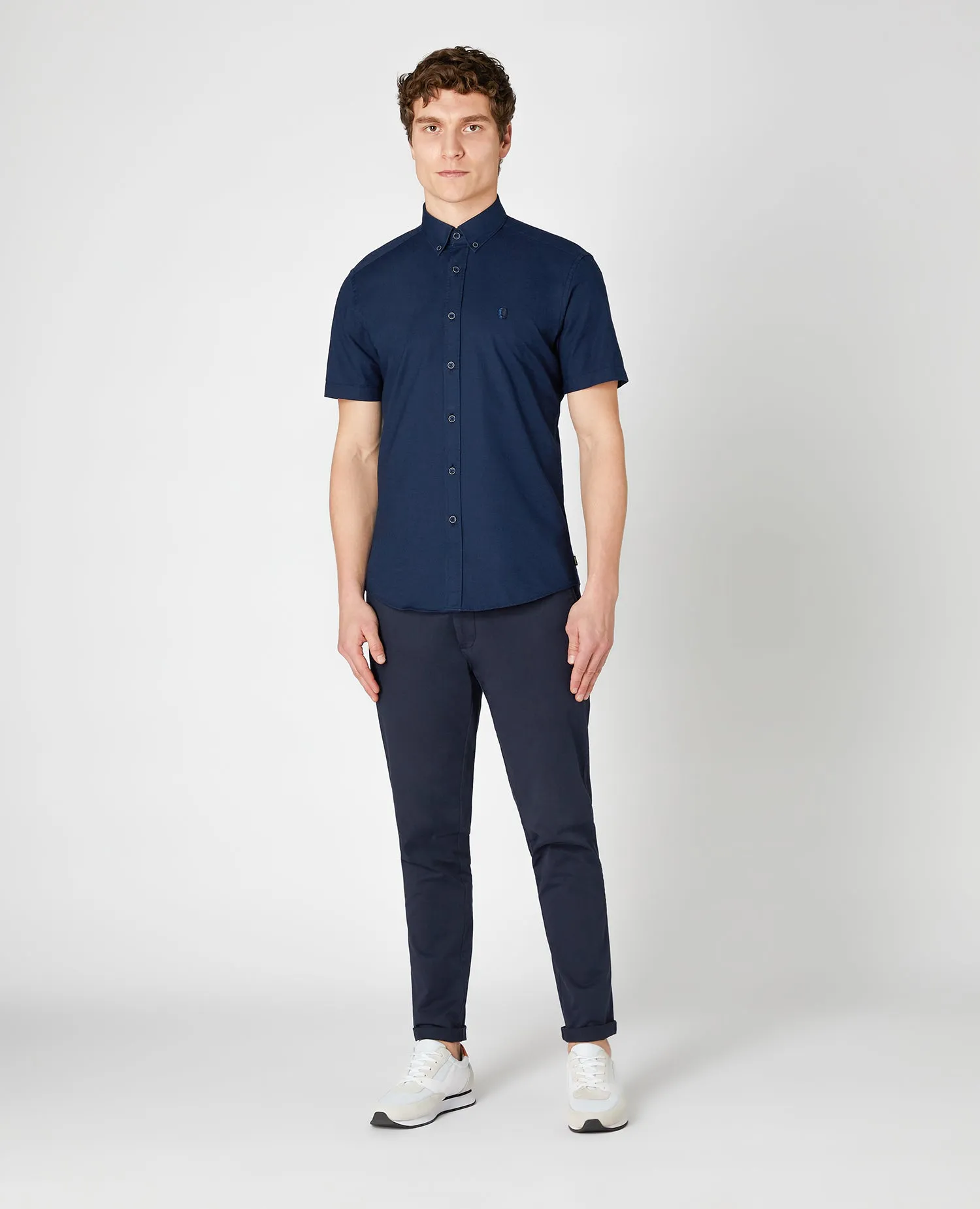 Slim Fit Oxford Cotton Short Sleeve Shirt