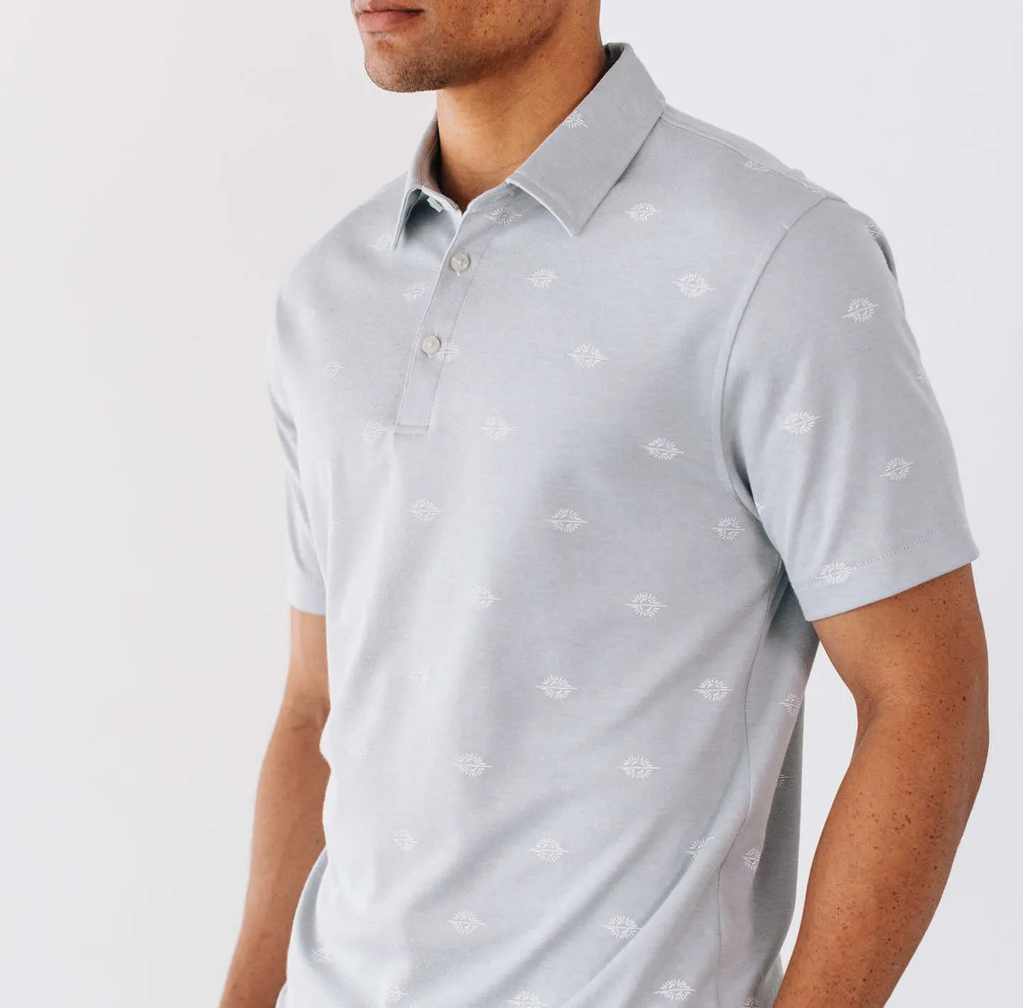 Sunrise Print Oxford Polo