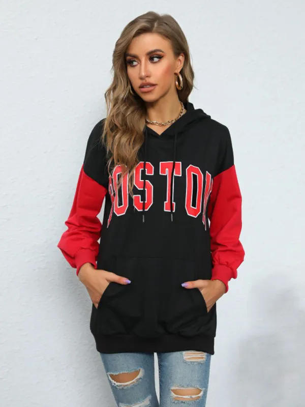 Women's autumn winter alphabet hoodie