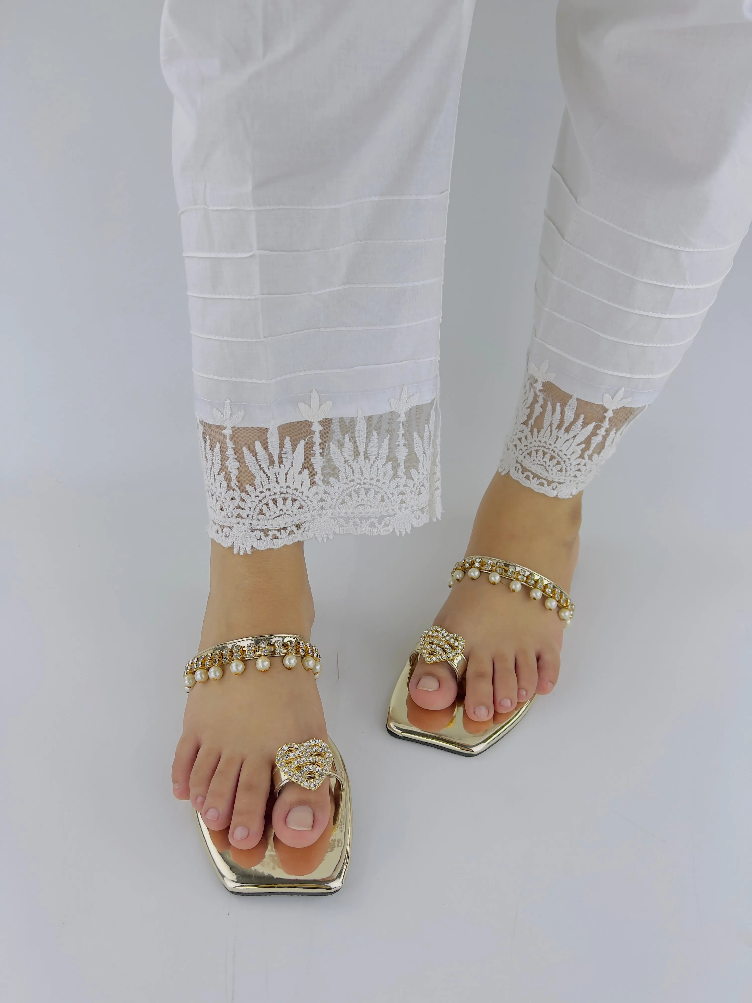 Zoe Golden Party Wear Slip-On Slides